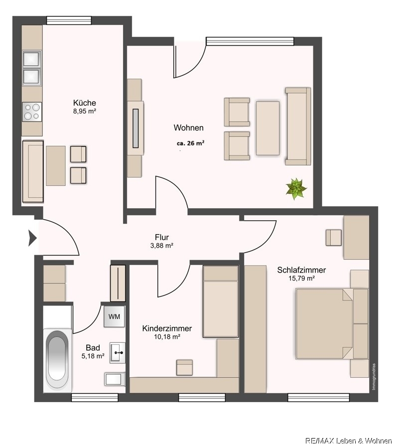 Grundriss Etagenwohnung Dachau